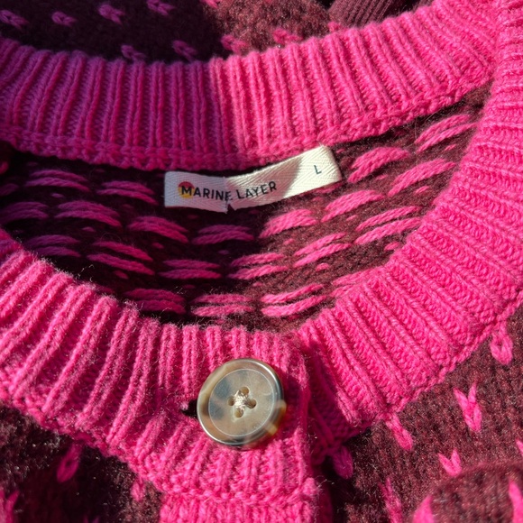 New without Tags. Marine Layer AVA CARDIGAN -WINE/BUBBLEGUM L - Picture 9 of 12